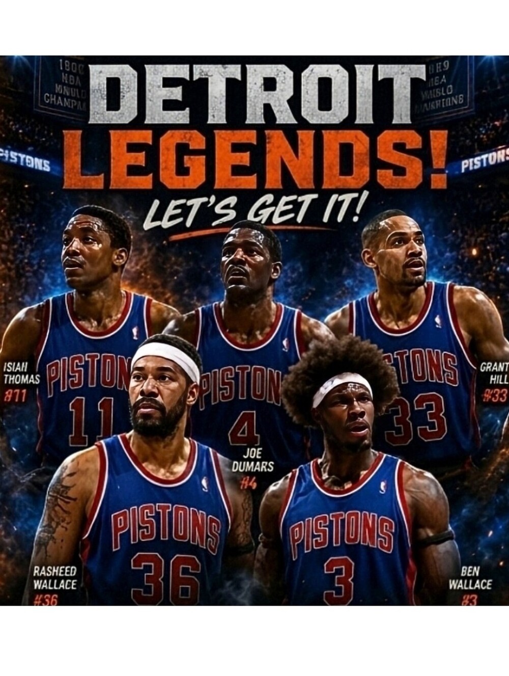 NEW!💯 DETROIT PISTONS 8.5x11 ULTRA PREMIUM GLOSSY SELF CREATED ART POSTER!